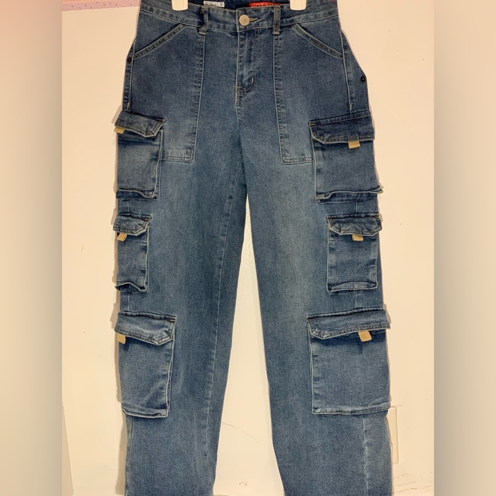 Hot Kiss Women's Cargo Jeans - Blue